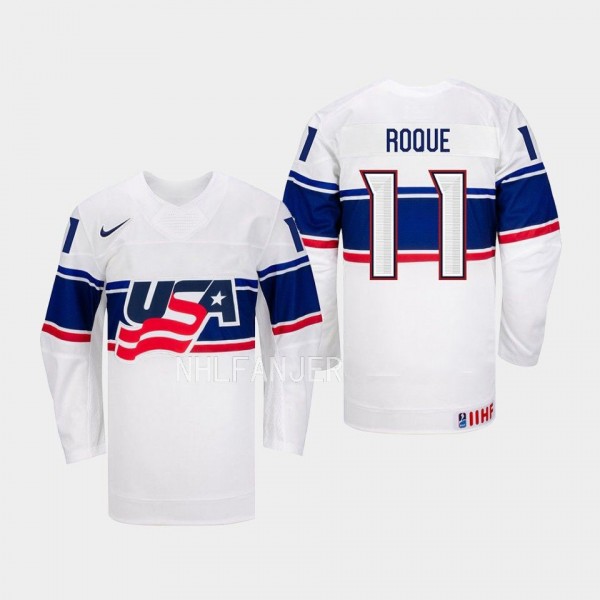 USA Hockey IIHF Abby Roque #11 White Jersey Home