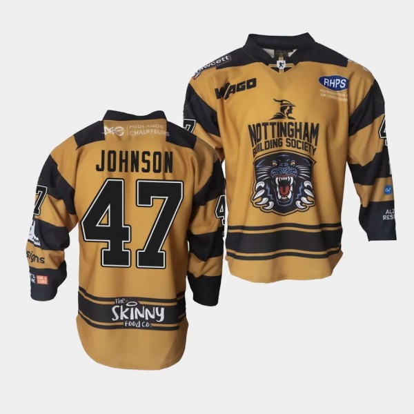 Adam Johnson Nottingham Panthers #47 Alternate Gold Jersey Replica