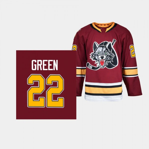 Chicago Wolves Alex Green #22 Jersey Men's Burgund...