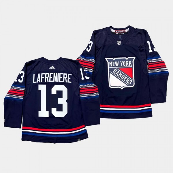 New York Rangers 2023-24 Alternate Alexis Lafreniere #13 Navy Jersey Authentic Pro