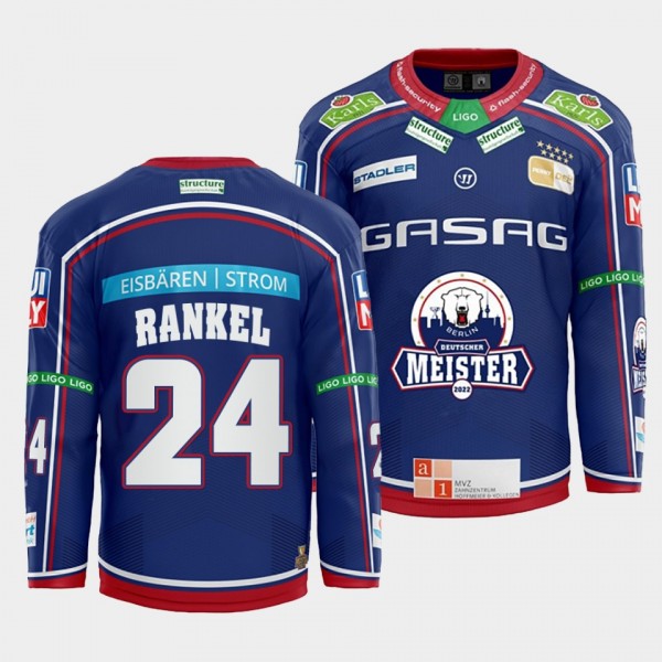 Eisbaren Berlin Andre Rankel #24 Jersey Men's Blue...