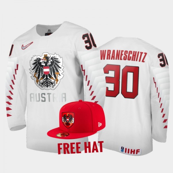 Austria Hockey 2022 IIHF World Junior Championship Sebastian Wraneschitz White Jersey Free Hat