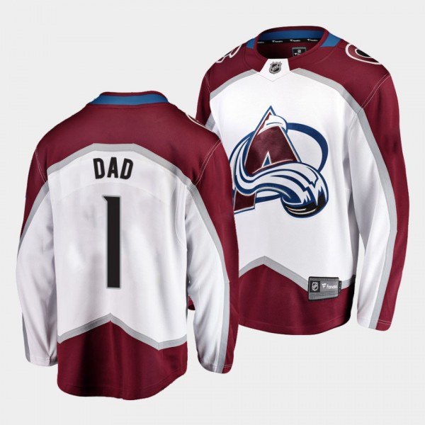 NO.1 Dad Colorado Avalanche White Jersey 2022 Fath...