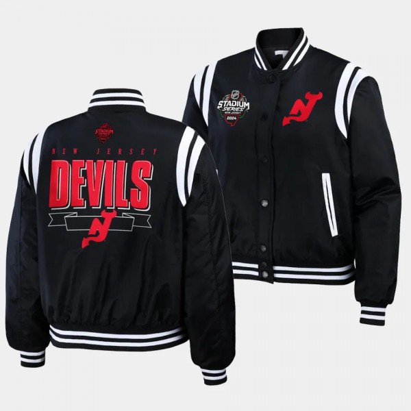 New Jersey Devils Black Jacket 2024 NHL Stadium Se...