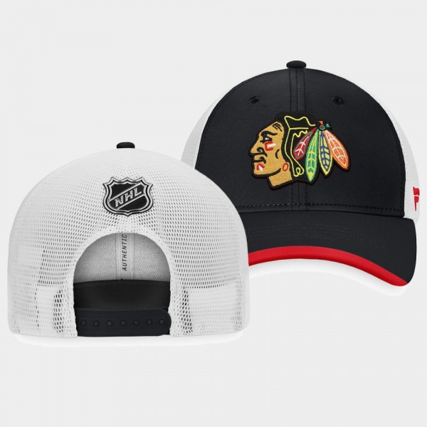 Chicago Blackhawks Authentic Pro Black Locker Room Trucker Snapback Hat