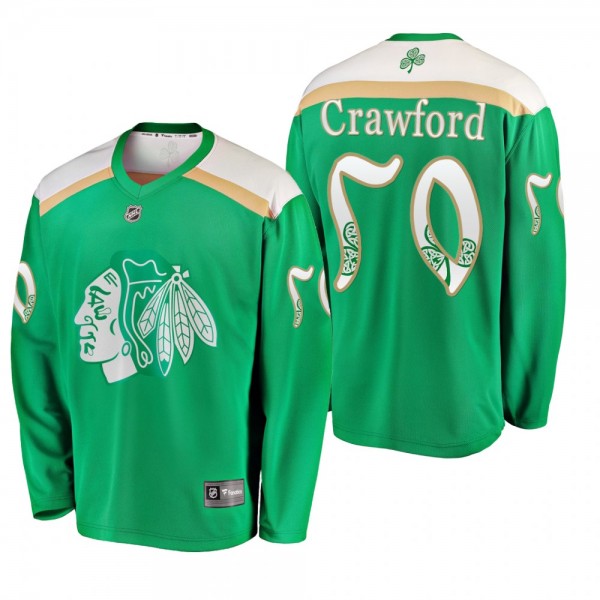 Blackhawks Corey Crawford #50 St. Patrick's Day Je...
