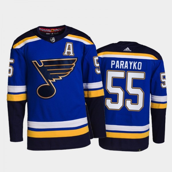 2021-22 Blues Colton Parayko Home Blue Jersey