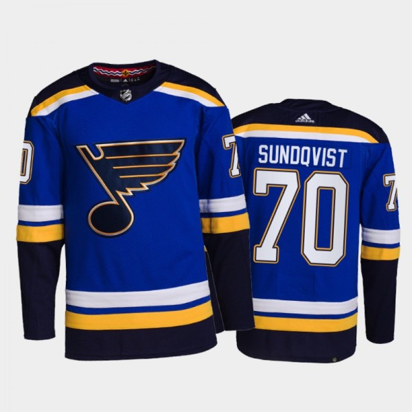 2021-22 Blues Oskar Sundqvist Home Blue Jersey