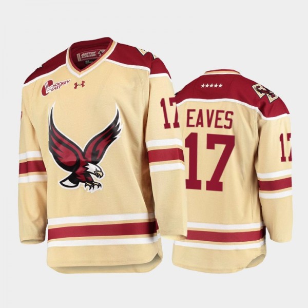 2021-22 Boston College Eagles Patrick Eaves Alternate Beige Hockey Jersey