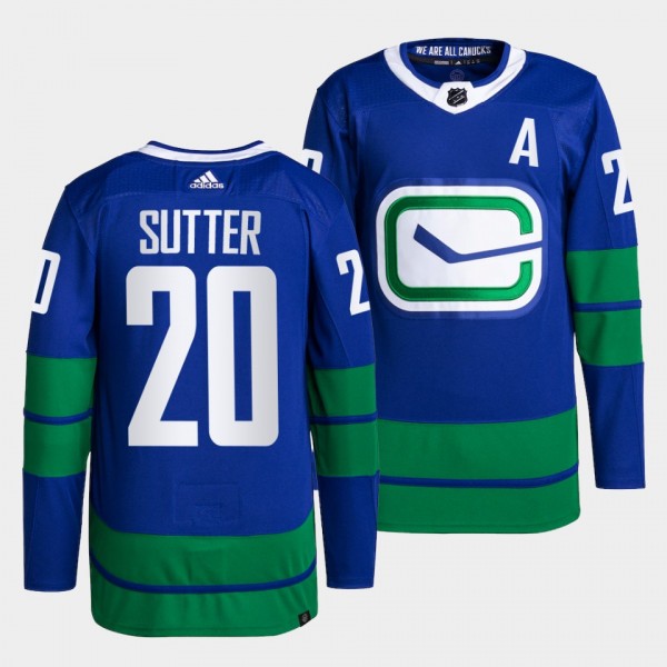 Brandon Sutter Canucks Alternate Blue Jersey #20 P...