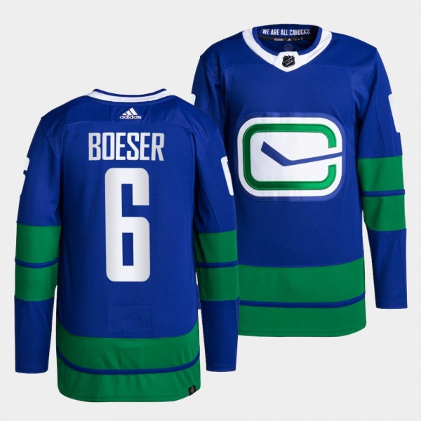 Brock Boeser Canucks Alternate Blue Jersey #6 Prim...