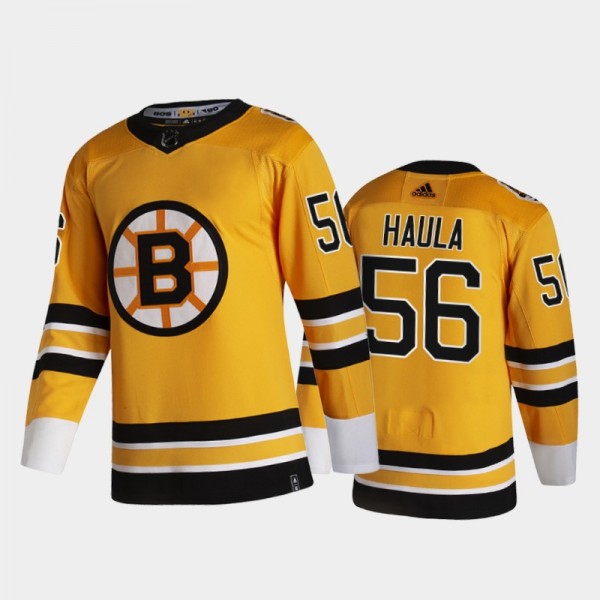 Erik Haula 2021 Reverse Retro Boston Bruins Gold J...