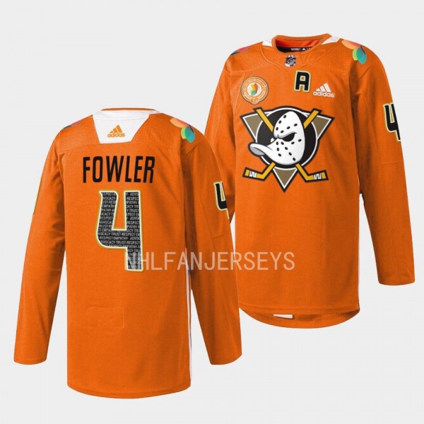 Orangewood Cam Fowler Anaheim Ducks Orange #4 Warm...