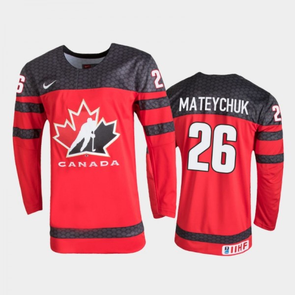 Denton Mateychuk 2021 IIHF U18 World Championship Canada Jersey Red