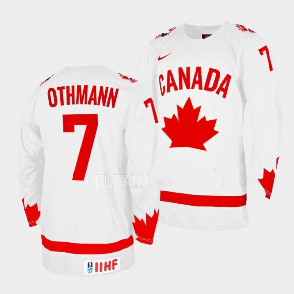 Brennan Othmann 2023 IIHF WJC Canada Hockey #7 Whi...