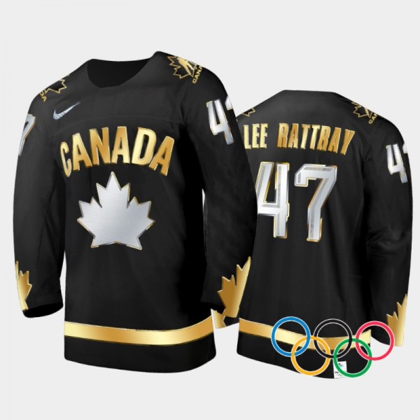 Canada Women's Hockey 2022 Winter Olympic Champions Jamie Lee Rattray Black Jersey Gold Winner