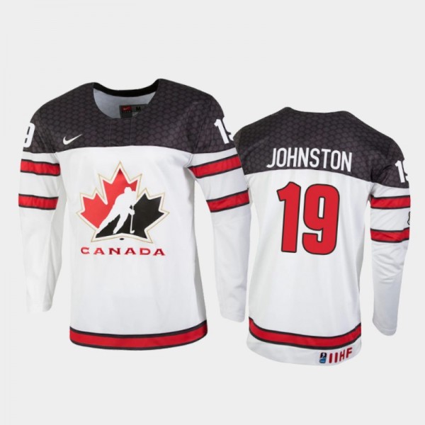 Wyatt Johnston 2021 IIHF U18 World Championship Canada Jersey White