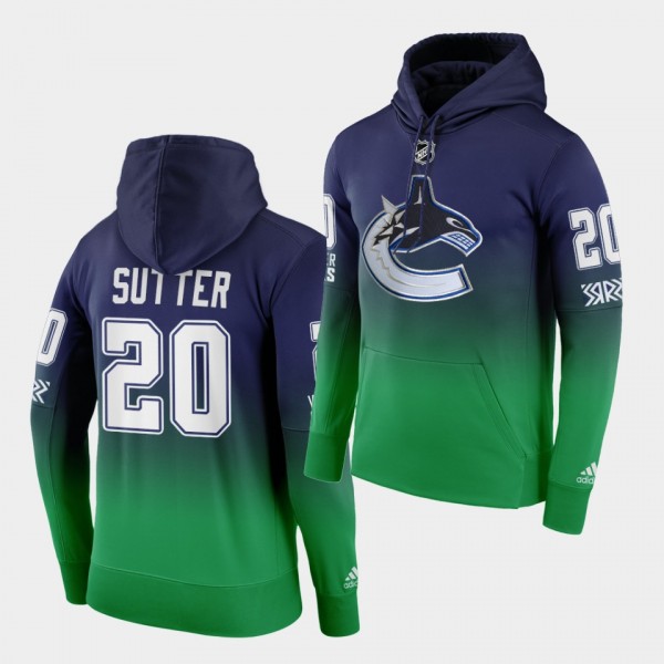 Vancouver Canucks Brandon Sutter 2020-21 2021 Reverse Retro Green Pullover Hoodie