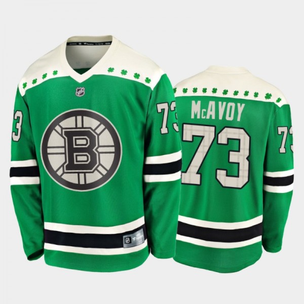 Bruins Charlie McAvoy 2020 St. Patrick's Day Jerse...