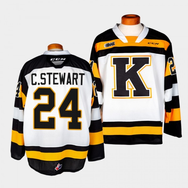 Chris Stewart Kingston Frontenacs #24 White OHL Ho...