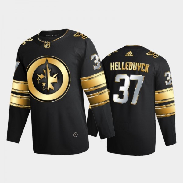 2020-21 Connor Hellebuyck Golden Edition Limited Authentic Winnipeg Jets Jersey - Black
