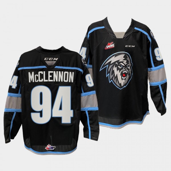 Connor McClennon Winnipeg Ice WHL 2022 Black Jerse...