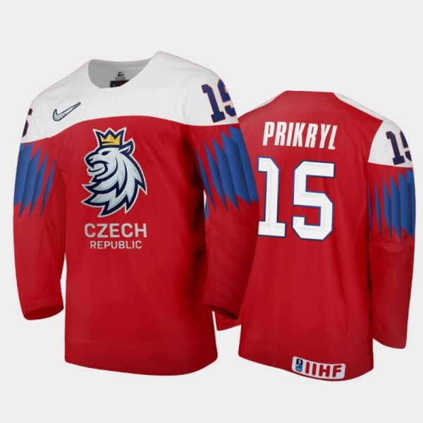 Filip Prikryl 2021 IIHF World Junior Championship Czech Republic Away Jersey Red