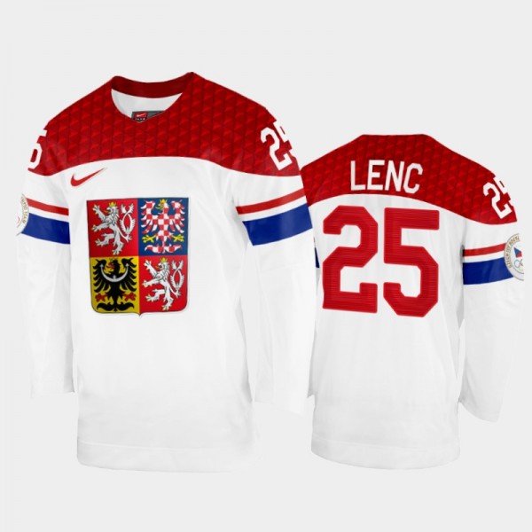 Czech Republic Hockey 2022 Winter Olympics Radan Lenc White Jersey Home