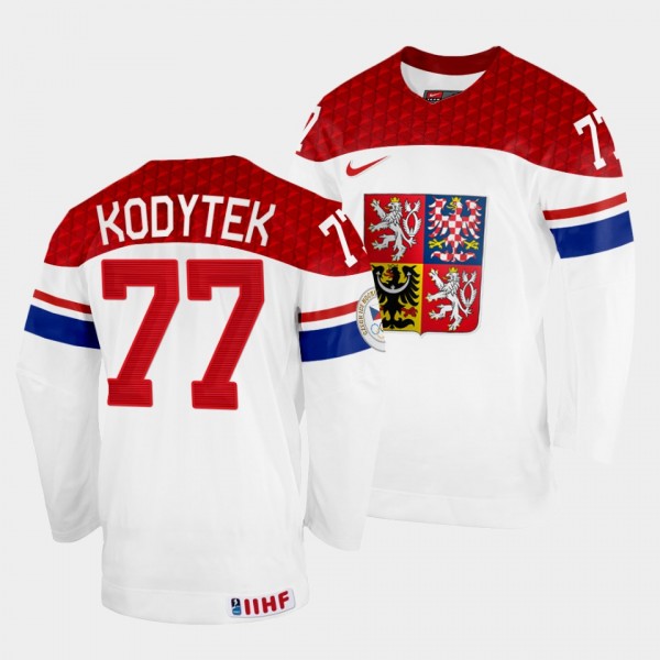 Petr Kodytek 2022 IIHF World Championship Czech Republic Hockey #77 White Jersey Home