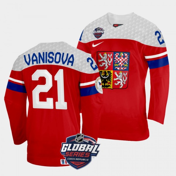 Tereza Vanisova 2022 NHL Global Series Czech Republic #21 Red Home Jersey Men