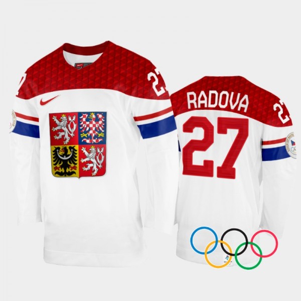 Czech Republic Women's Hockey 2022 Winter Olympics Tereza Radova White Jersey Home