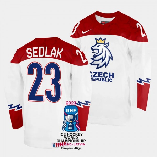 Czechia #23 Lukas Sedlak 2023 IIHF World Champions...