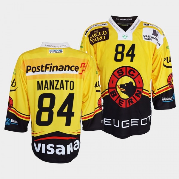 Daniel Manzato #84 SC Bern Jersey Men's 2022 Ice H...