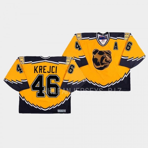 David Krejci Boston Bruins Throwback Gold #46 Jers...