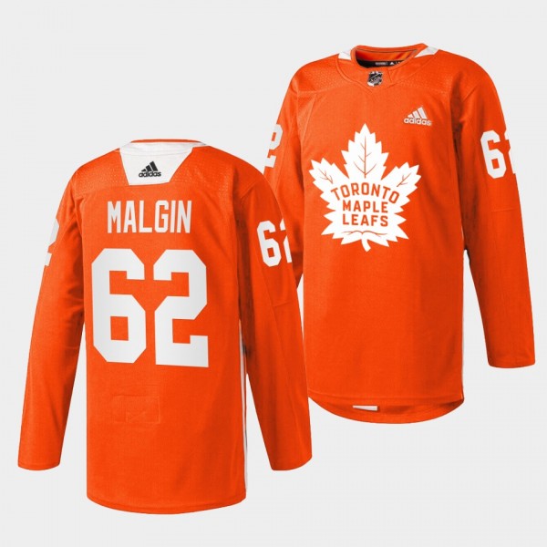 Toronto Maple Leafs Denis Malgin 2022 Every Child Matters #62 Orange Jersey Warmup