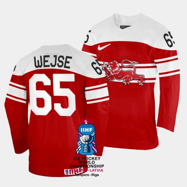 Denmark #65 Christian Wejse 2023 IIHF World Champi...