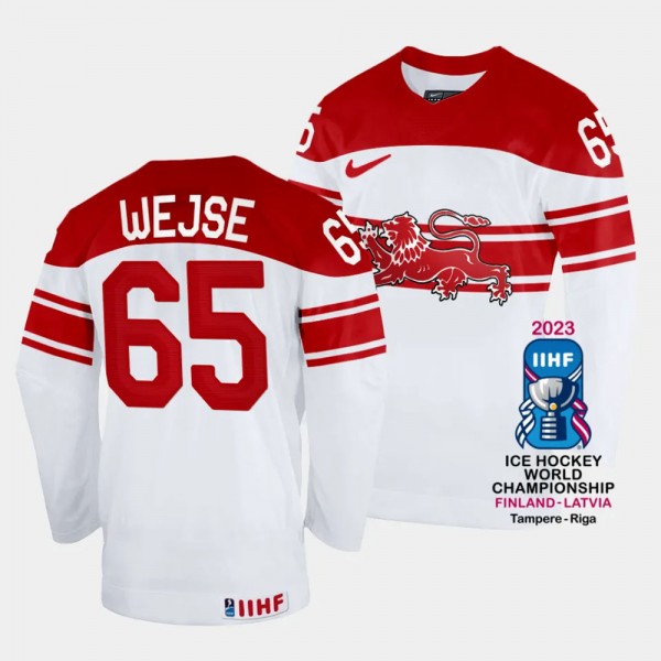 Christian Wejse Denmark Hcokey 2023 IIHF World Championship Home Jersey White