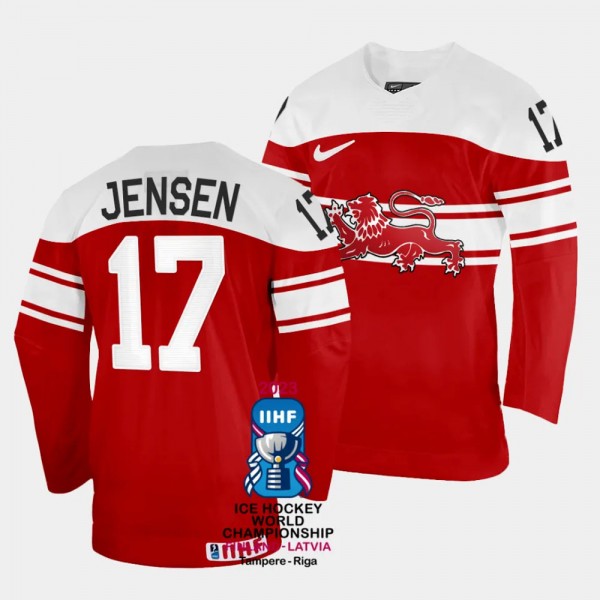 Denmark #17 Nicklas Jensen 2023 IIHF World Champio...