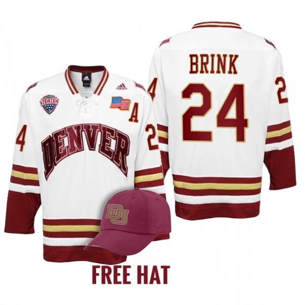 Bobby Brink #24 Denver Pioneers 2022 NCAA Regional Finals White Jersey