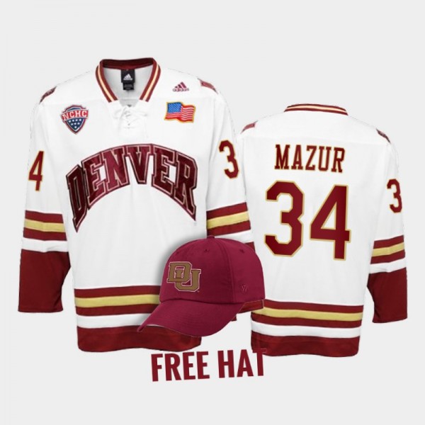 Carter Mazur College Hockey Denver Pioneers Jersey...
