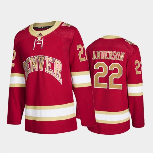 College Hockey Glenn Anderson Denver Pioneers Road Jersey - Red