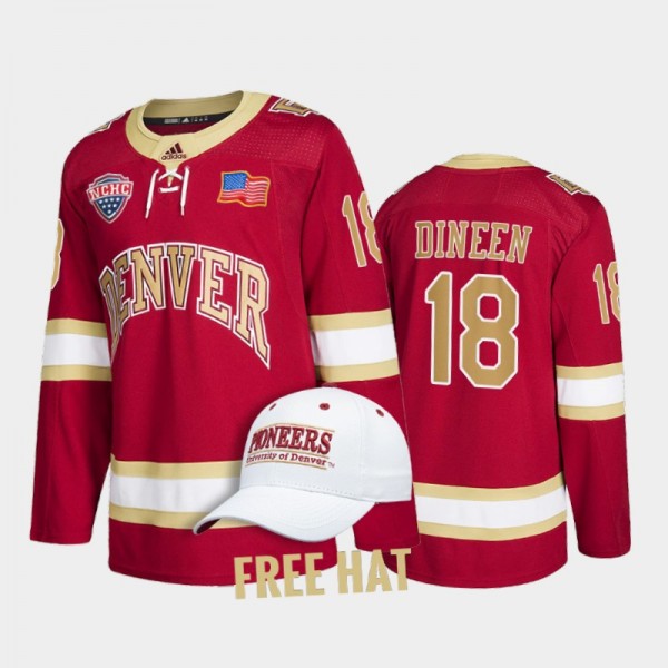 Denver Pioneers Kevin Dineen Alumni Crimson Hockey Jersey