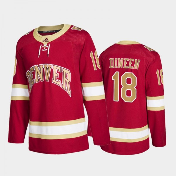 College Hockey Kevin Dineen Denver Pioneers Road Jersey - Red