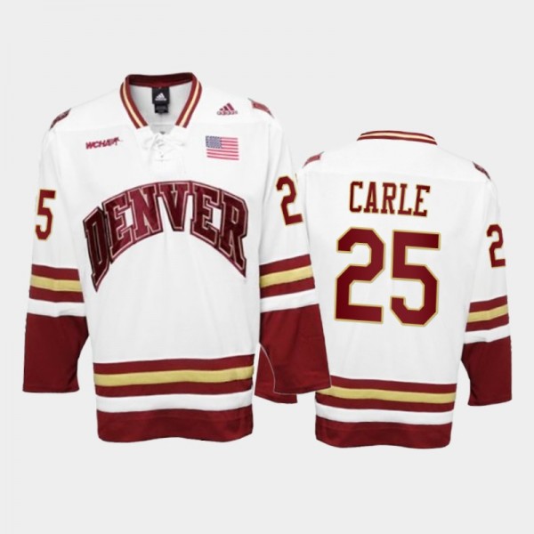 College Hockey Matt Carle Denver Pioneers Premier Jersey - White