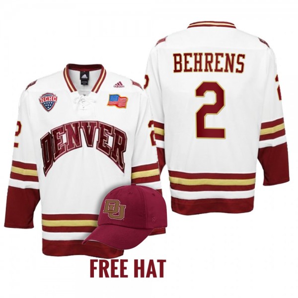 Denver Pioneers Sean Behrens Hockey White Hockey J...