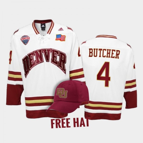 Will Butcher College Hockey Denver Pioneers Jersey White