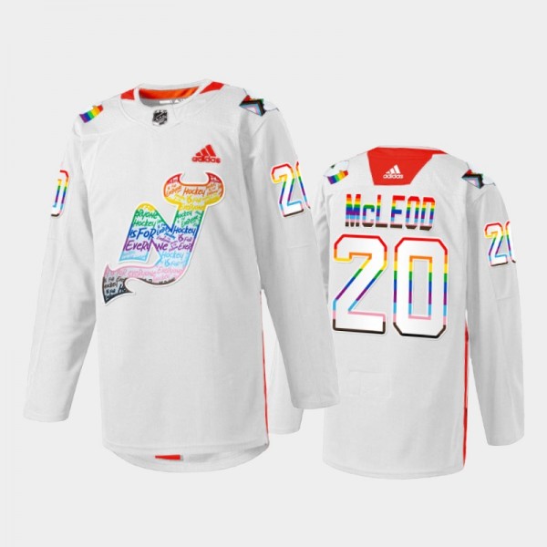 Devils LGBTQ Pride Night 2022 Michael McLeod Jerse...