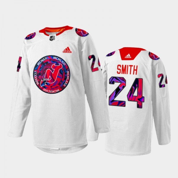 Devils Gender Equality Night Ty Smith Jersey Warm-...