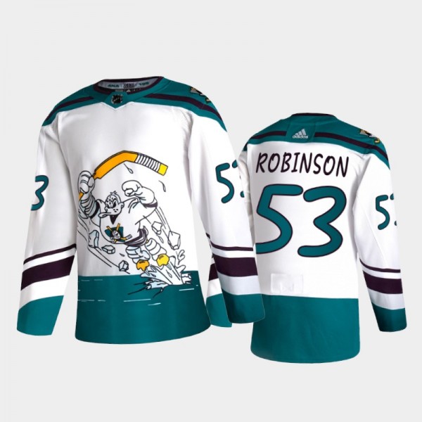 Buddy Robinson 2021 Reverse Retro Anaheim Ducks White Jersey Special Edition