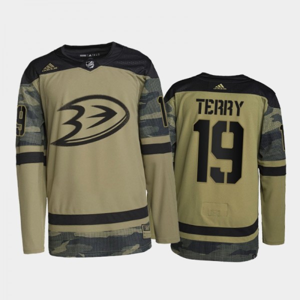Ducks Military Appreciation Troy Terry Jersey Auth...